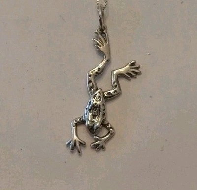 Frosch Anhänger Sterlingsilber 22 in Kette