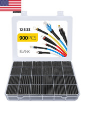 900PCS Wire Heat Shrink Tubing Kit, Industrial Heat-Shrink Tubing for Wires, 2:1