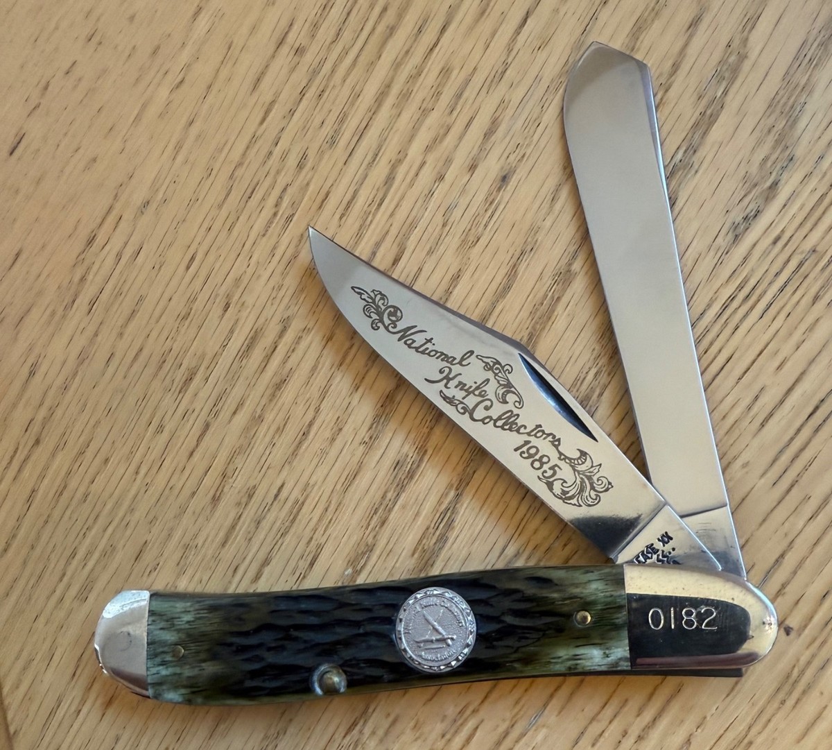 VINTAGE CASE CLUB DOGLEG TRAPPER KNIFE NEVER USED #G6249 SP SS N29