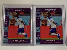 BUKAYO SAKA (2) 2022 Leaf Exclusive Memorable Cup Moments LOT #MCB4 #d /61 (Z1)