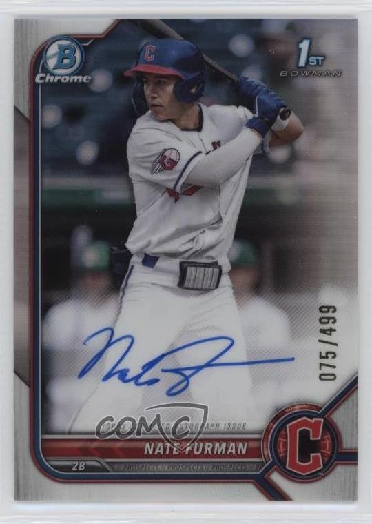 2022 Bowman Draft Chrome Pick Refractor 75/499 Nate Furman #CDA-NF Auto 18ia