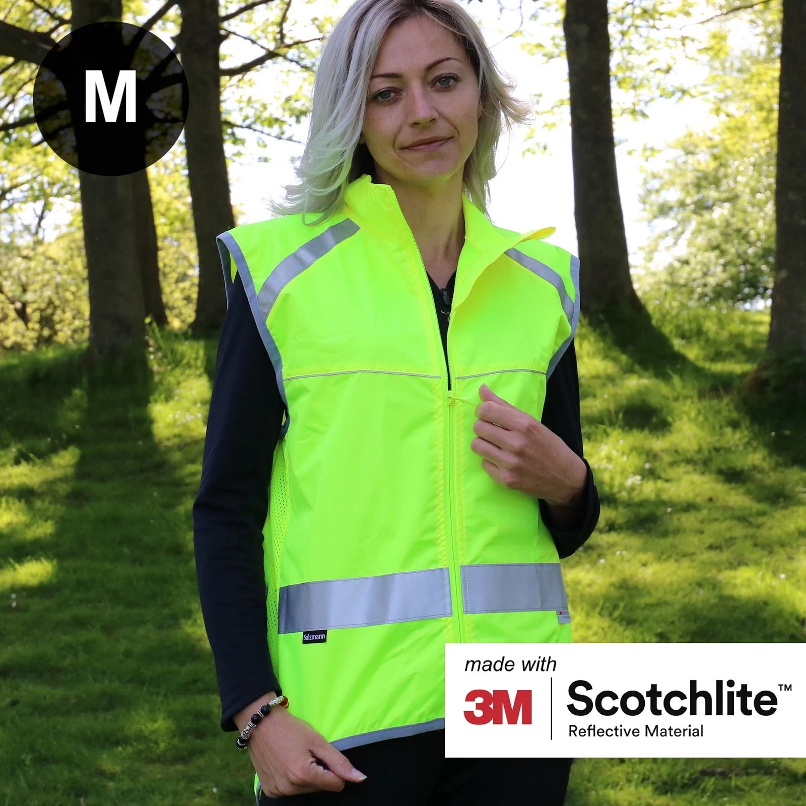 Salzmann High Visibility Cycling Vest | Reflective Cycling Gilet | Made with ... - product detail image 4