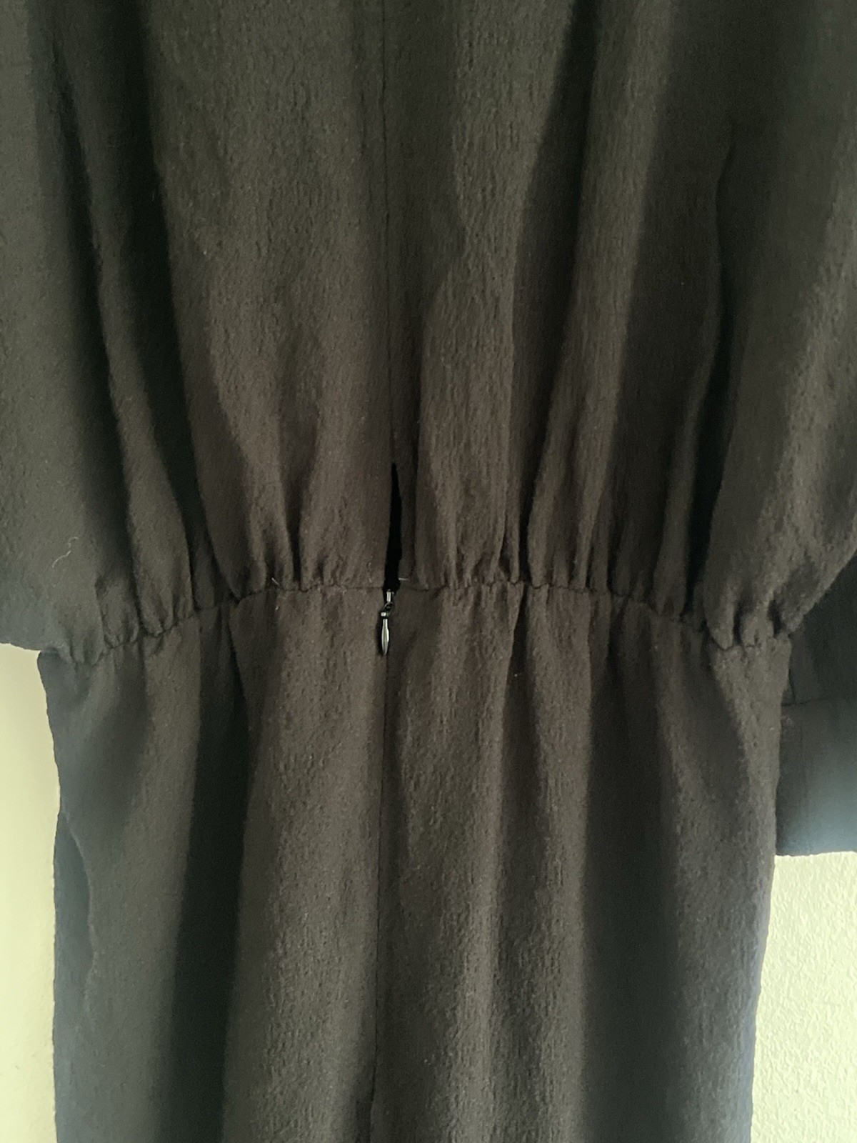 Zara Black Drapped Long Sleeve Maxi Bodycon Dress Size XL. Fits ~UK14-16 image 5