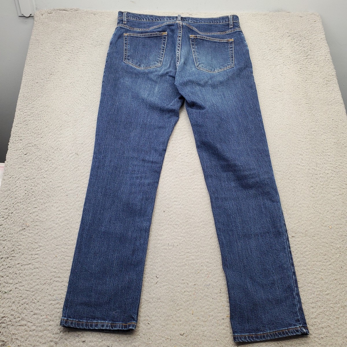 Saddlebred Straight Leg Jeans Mens Size 34x32 Blue Denim Double