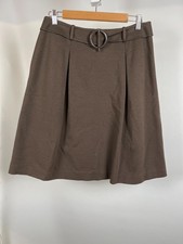 Talbots Skirt Womens Size 10 Brown Belted A Line Stretch Ring Buckle Knee Length