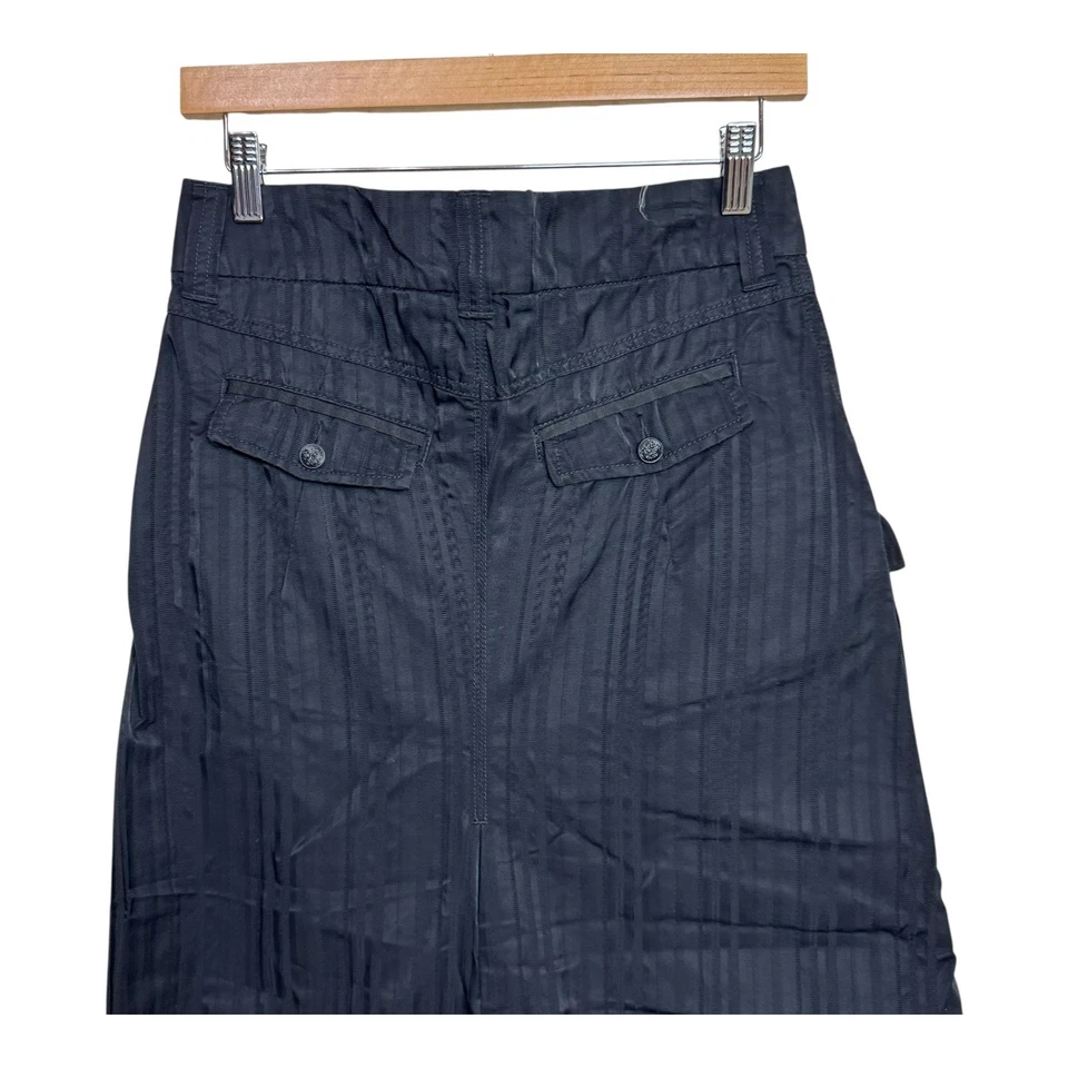 Maxi Falda Diesel Negra Rayas Utilidad Bolsillos Botones Acentos Falda Larga Talla 26 Foto 4 de 4