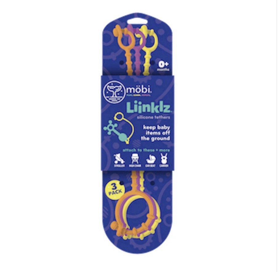 Mobi Liinklz Silicone BABY Tethers  Car Seat and High Chair, Flexible, Soft Toy