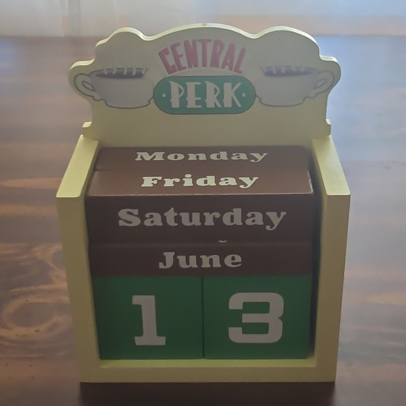 FRIENDS Central Perk Perpetual Block Calendar Desk Decor Desk Accessory