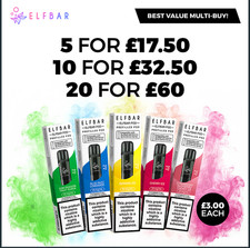 Elf Bar 600 Prefilled Pods I 2 Pack | 20MG I Nic Salt I Fast UK Dispatch