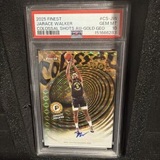 JARACE WALKER 2025-26 TOPPS FINEST COLOSSAL SHOTS GOLD GEO AUTO /50 PSA 10 POP 1
