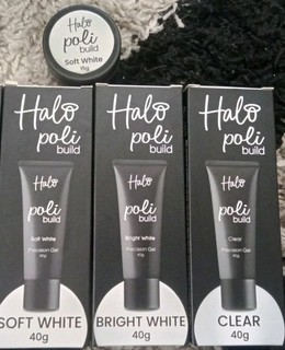 BUNDLE 4 X SEALED HALO POLI BUILD GEL WHITE CLEAR