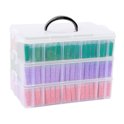 VTG Diamond Painting Storage Container, 240 Grids, Bead Organizer for Clear 