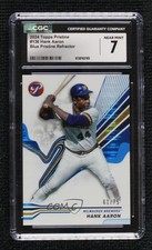 2024 Topps Pristine Blue Pulsar Refractor 61/75 Hank Aaron #136 CGC 7 HOF