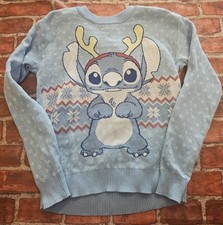 Disney Stitch Girls Sweater Sz 7 8 7/8 Guc Christmas