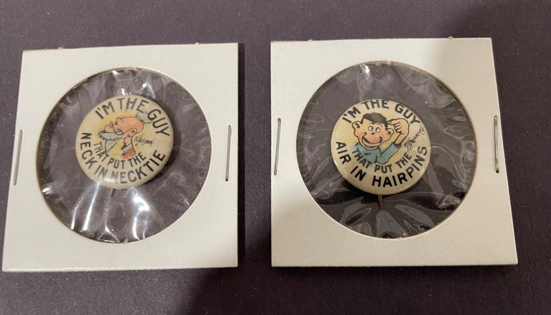 2 - 1910 HASSAN & TOKIO CIGARETTE PINS, PRE-OWNED