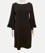 Michael Kors Classic Black Sheath Dress Ruffle Sleeve Size S