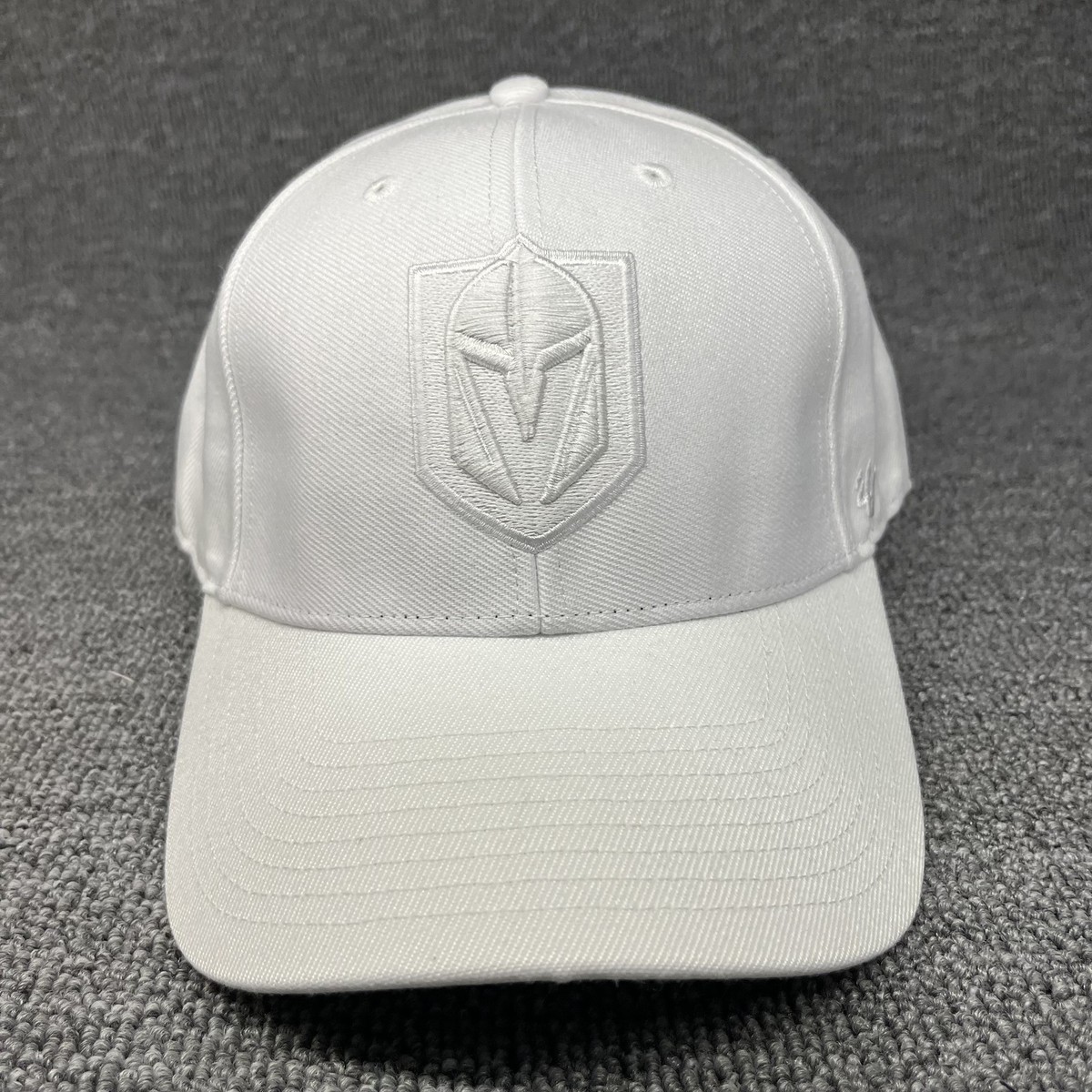 Vegas Golden Knights '47 Clean Up Hat White Tonal Shield Logo NHL Strapback Cap