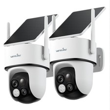 Wansview Dual-Cam 2K Solar Security Camera Wireless 360 PTZ Human Detection 3MP