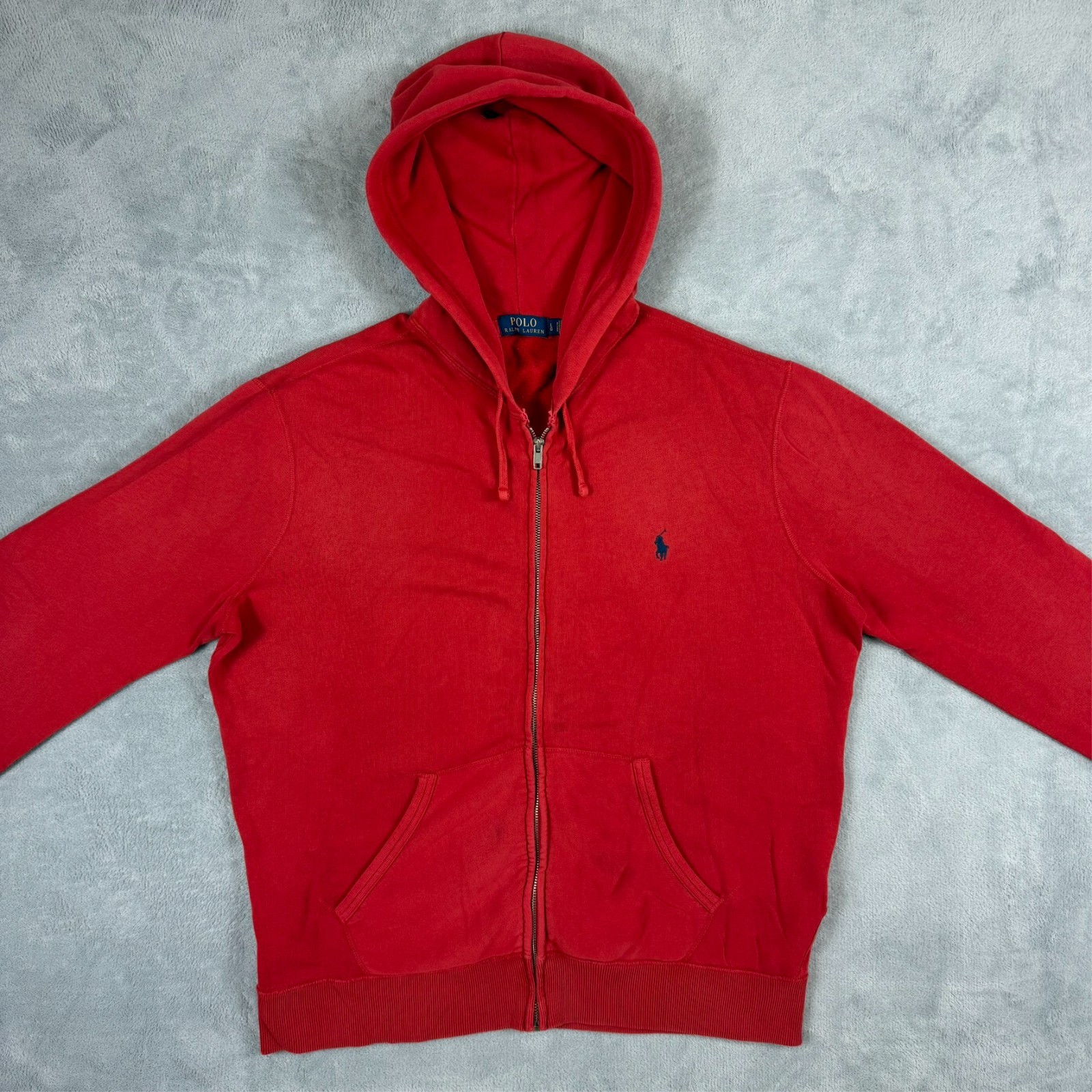 Vintage Polo Ralph Lauren 2000's Y2K Red Oversized Large Full Zip Hoodie image 3