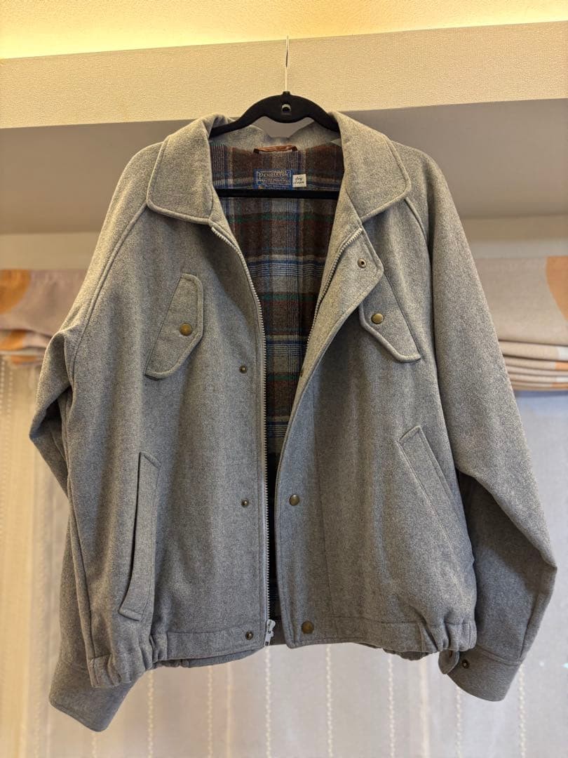 Pendleton Men's Wool Jacket Gray Check Pattern Li… - image 1
