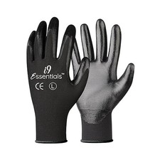 PU Coated Work Gloves for Men Women - Large, Black, Lightweight Grip Safety