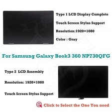 13.3" Samsung Galaxy Book3 360 NP730QFG-KA3IT LCD Screen Assembly Stylus Support