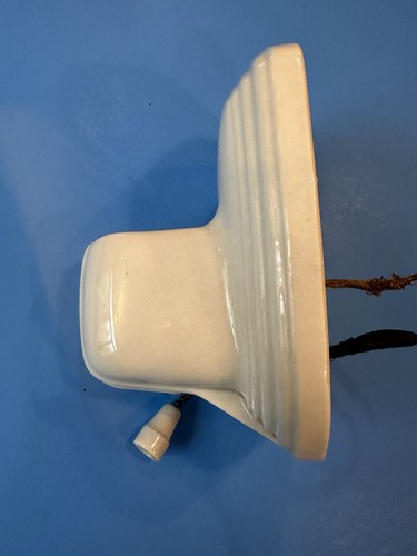 Antique Porcelain Wall Light Fixture Mid-century MCM Art Deco Sconce Ceramic - Picture 7 of 11