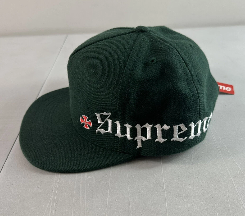 Neuf SUPREME vert indépendant 5 panneaux chapeau casquette F/W 17 mélange laine