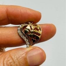 Multi Hearts Pendant Necklace Chain Yellow Gold Love Valentine Birthday Hollow