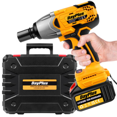 21V Cordless Impact Wrench 1/2'' 1800NM High Torque Brushless Drill with Battery