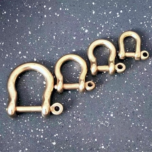 D-Ring Shackle Pure Brass Screw Pin Anchor Shackle U Type For Belt Keychain - Picture 2 of 18