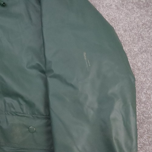 VTG Sportsman Choice Medium Green Long Sleeve Full Snap Quilted Rain Jacket - Picture 10 of 14