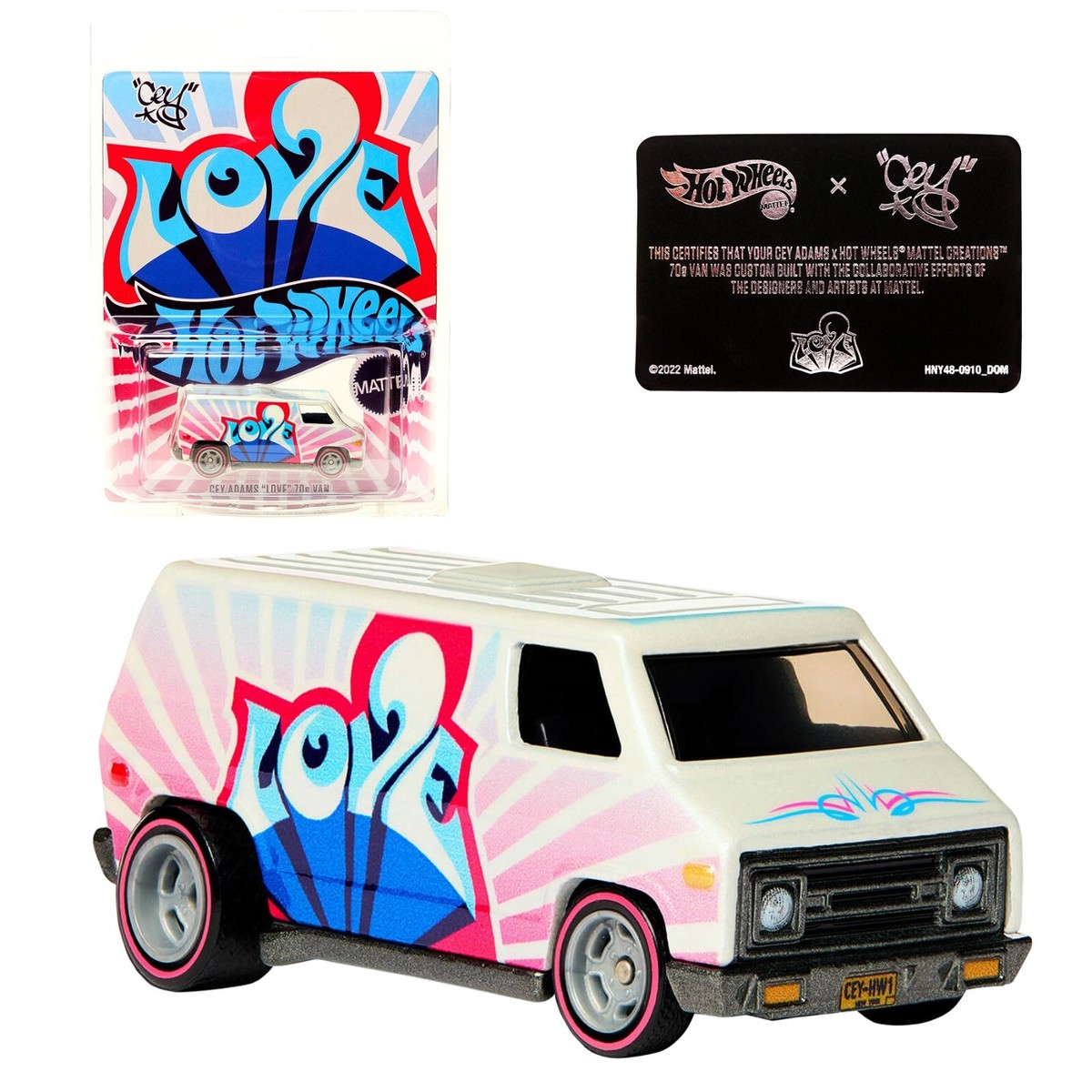 Hot Wheels 2022 RLC Exclusive Cey Adams 70's LOVE Van w/COA