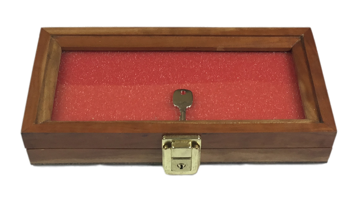 Cherry Wood Display Case 5 x 10 x 2 for Arrowheads Knifes Collectibles & More