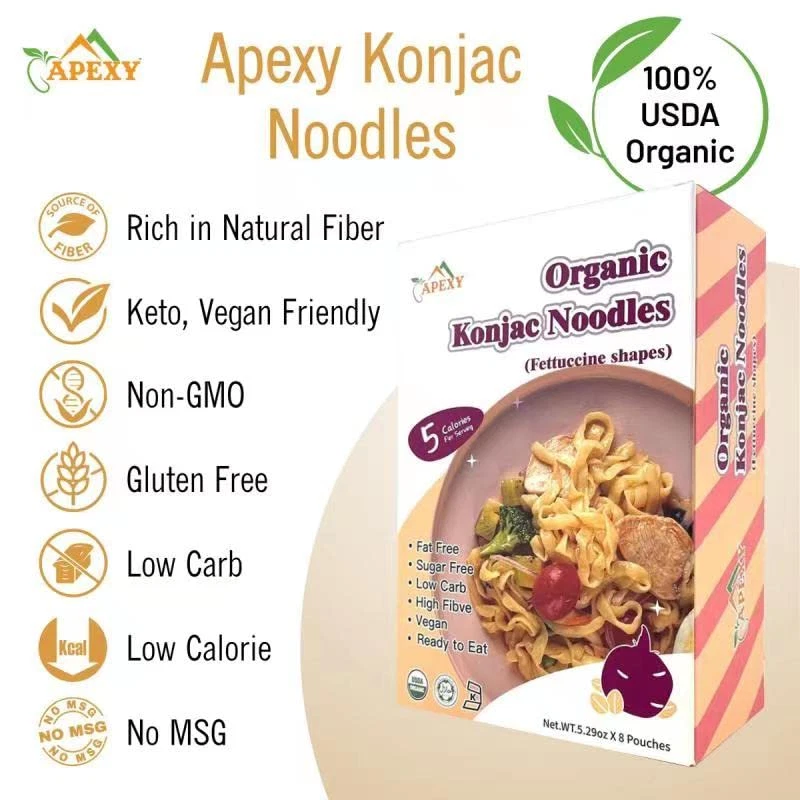 Fideos Shirataki Konjac orgánicos con harina de avena orgánica 42,24 oz 8 bolsas en el interior Foto 2 de 4