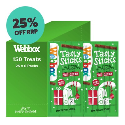 Webbox Tasty Sticks Christmas Cat Treats Bulk Turkey