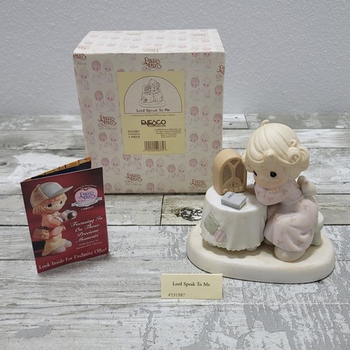 Precious Moments - Lord Speak to Me - 531987 Girl With Radio - Enesco 1998 - Picture 18 of 18