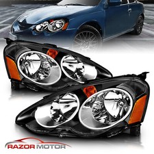 2002-2004 Fit Acura Rsx Dc5 Jdm Black Replacement Headlights Head Lamps Pair