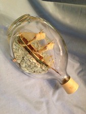 vintage antique ship in a glass bottle haig dimple whiskey