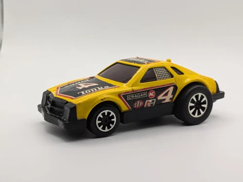 Vintage 1979 Tonka Brand Yellow Push Friction Race #4 Car. Works