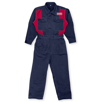 Retro Japan JDM Eneos Oil Dr. Drive Summer Coveralls Tsunagi Jumpsuit Blue