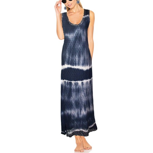 Boho Hippie Batik Kleid à la Ibiza Jersey Schlauchkleid Spitze NEU Gr.36 38