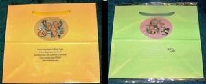 Kewpie Yellow + Green Sacks Bags - 10 by 4 + 9 inches tall Kewpies Rose O'Neill