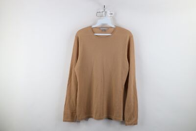 Neiman Marcus Womens Size Large Blank Soft Cashmere Knit Ribbed Sweater Beige