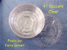 4" (4 Inch) Plastic House Plant Pot Saucers (10), 3" at Bottom, MADE IN USA