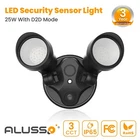 25W LED Dusk to Dawn Dual-Head Floodlight Outdoor Waterproof Security Wall Light