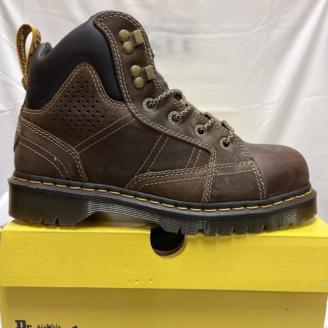 Dr Martens Air Wair Steel Toe Black Leather Safety BOOTS Industrial