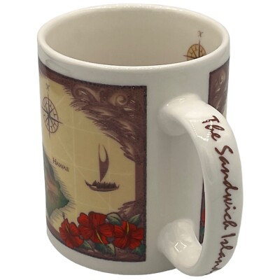 The Sandwich Islands Souvenir Mug Designed for Maui Pacific Traders Compass Map
