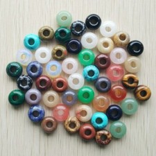 Wholesale 50pcs Natural Stone Mixed Round Shape Big Hole Beads for Bracelet 14mm