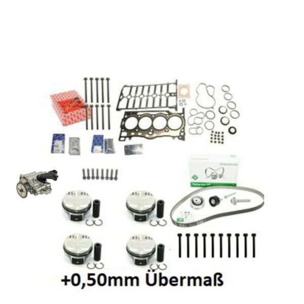 Kolbenset +0,50Mm Repkit+Zahnriemen+ÖLpumpe FüR VW 1.4 TSI CMB CXS Golf7 04E1070-image